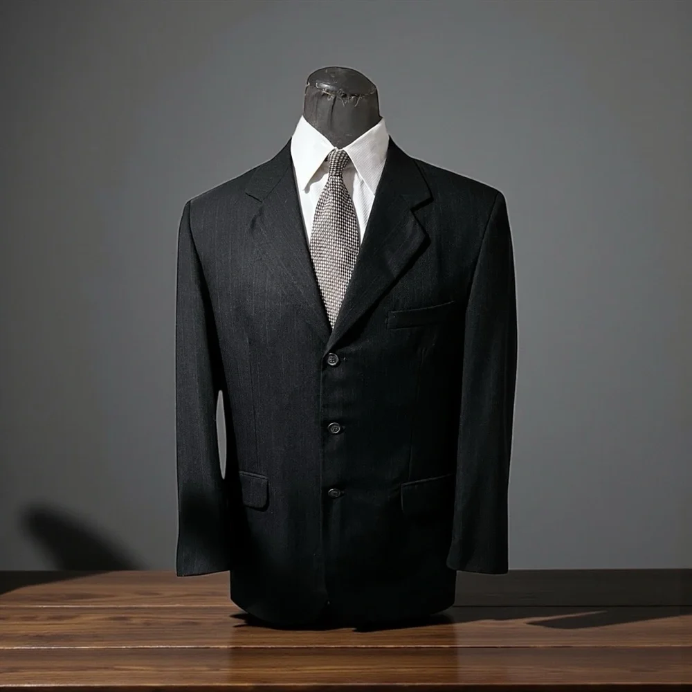 Classic Gray Men's Blazer with a slightly Blue Pinstripe very Subtle☑️VEN50 - Picture 8 of 12